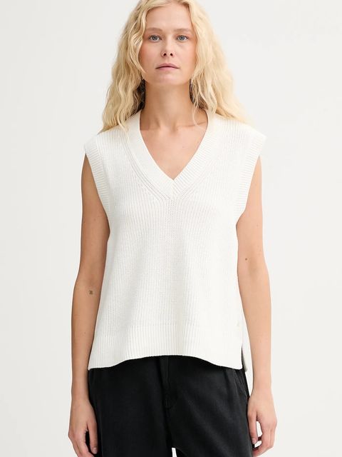 Marc O'Polo kamizelka bawełniana damski kolor beżowy lekki 5000006679 - zdjęcie produktu nr 1