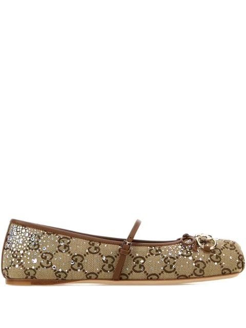 Gucci monogram-pattern ballerinas - Brown - zdjęcie produktu nr 1
