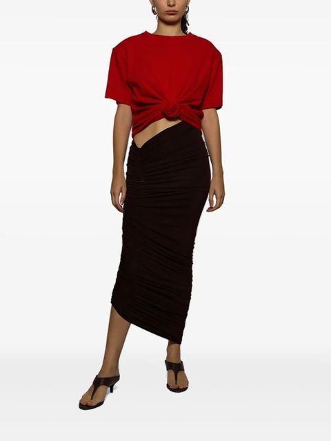 Magda Butrym ruched midi skirt - Red