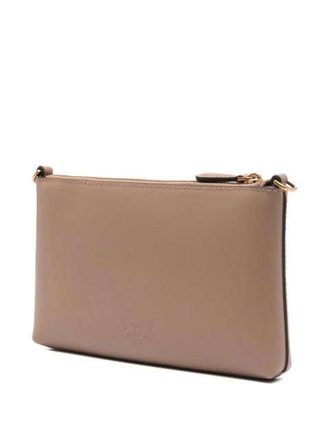 PINKO mini Flat leather cross body bag - Neutrals