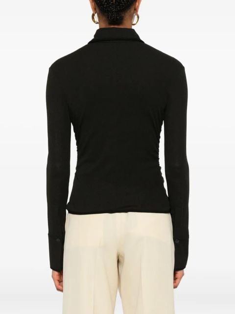 Nanushka long-sleeved buttoned polo shirt - Black - zdjęcie produktu nr 2