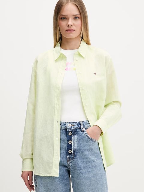Tommy Jeans koszula damska z lnem - zdjęcie produktu nr 1