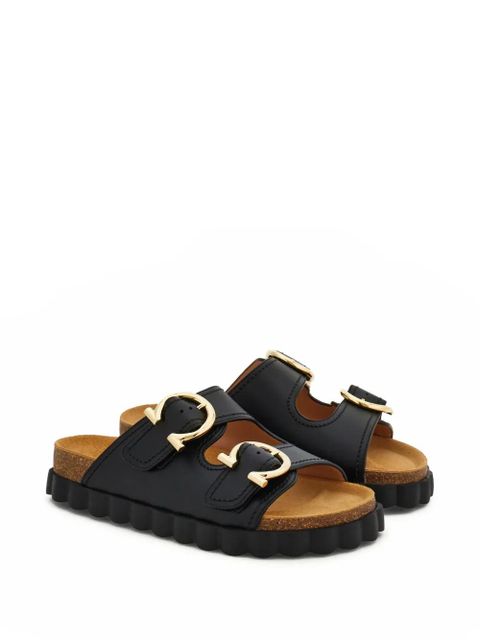Ferragamo Gancini buckle sandals - Black