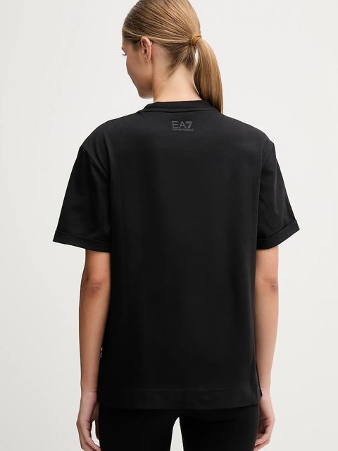 EA7 Emporio Armani t-shirt bawełniany damski kolor czarny AF12957.7W000540