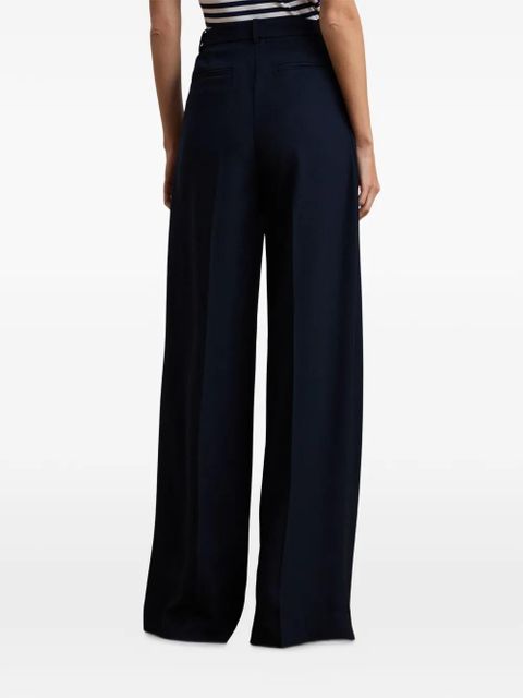 Lauren Ralph Lauren Georgette pleated wide-leg trousers - Blue