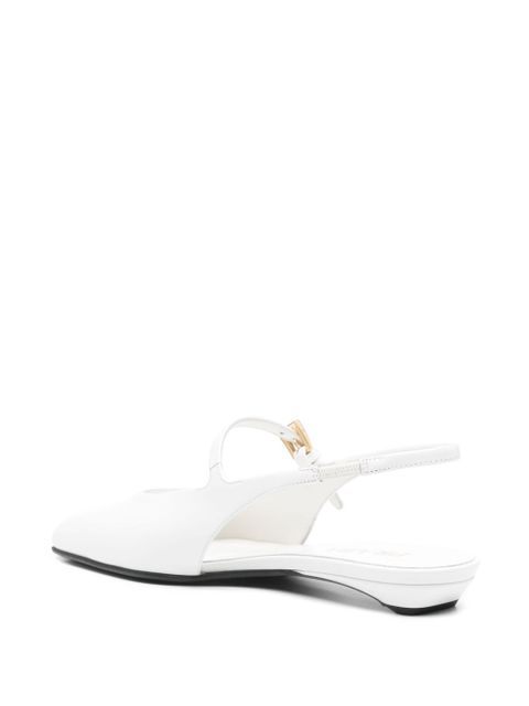 Prada leather slingback ballet flats - White