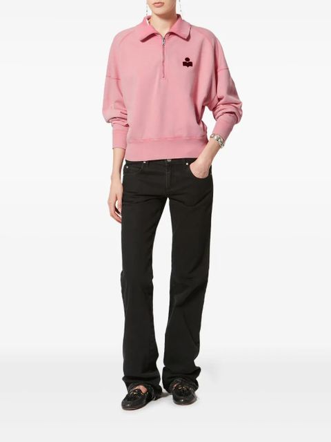MARANT ÉTOILE Ross zip logo sweatshirt - Pink
