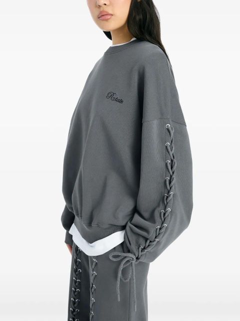 ROTATE BIRGER CHRISTENSEN lacing crew-neck sweater - Grey