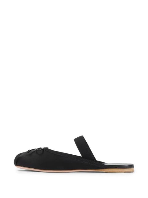 Miu Miu leather flat mules - Black