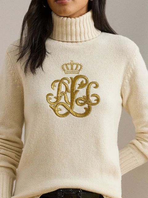 Lauren Ralph Lauren sweter z dodatkiem wełny damski kolor beżowy z golfem 200979687