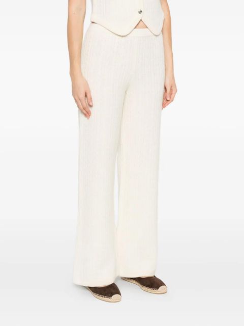 SANDRO ribbed pull-on trousers - Neutrals