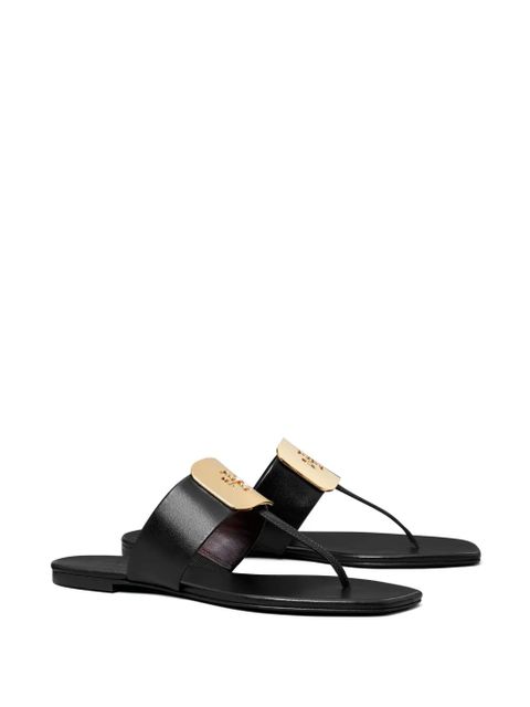 Tory Burch Georgia logo-debossed flip flops - Black - zdjęcie produktu nr 2