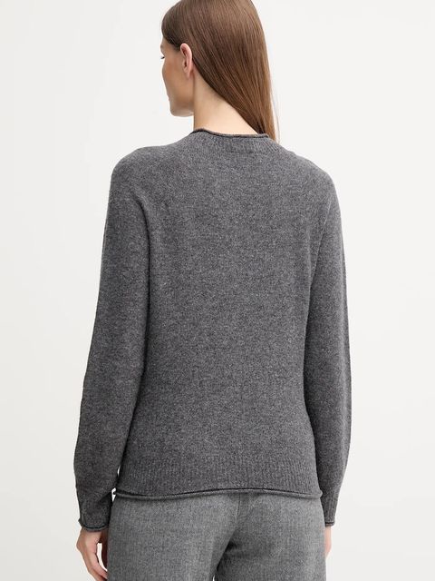 Lacoste sweter wełniany damski kolor szary lekki AF4160