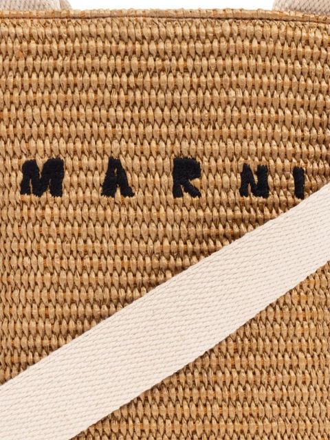 Marni woven raffia tote bag - Neutrals