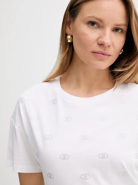 Liu Jo t-shirt bawełniany damski kolor biały WA5147.JS923 - zdjęcie produktu nr 2