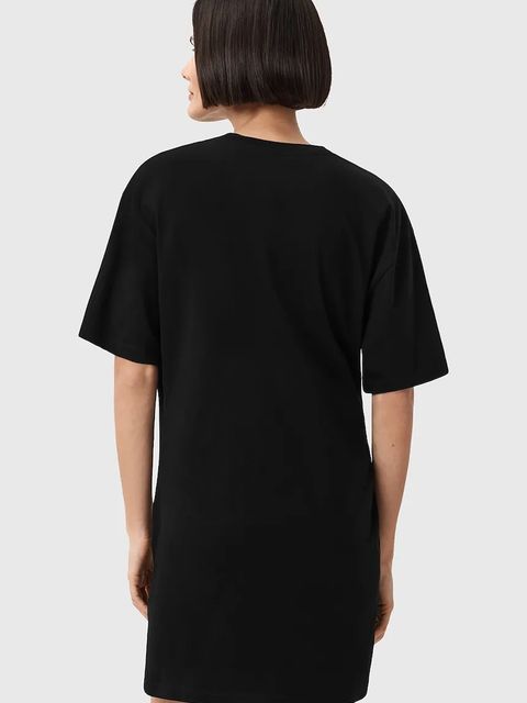 AllSaints sukienka bawełniana IVANA kolor czarny mini oversize W077DD - zdjęcie produktu nr 2