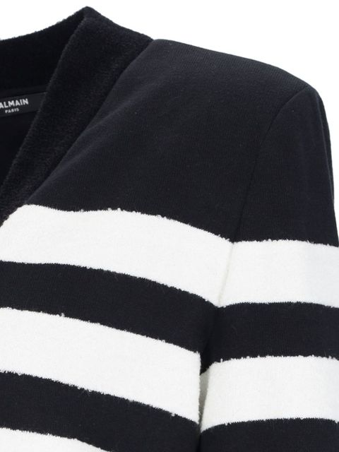 Balmain striped cardigan - Black