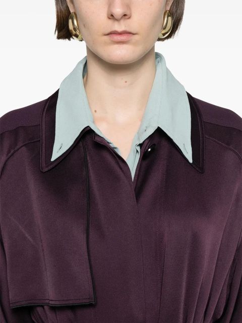 Victoria Beckham satin trench coat - Purple