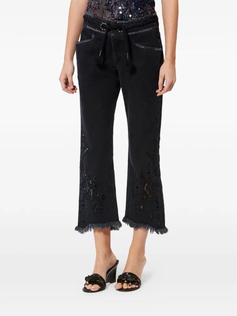 ISABEL MARANT Alison fringed-hem jeans - Black