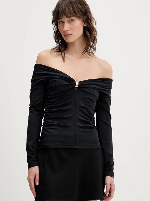 Abercrombie & Fitch bluzka damska kolor czarny gładka KI139-5664-900