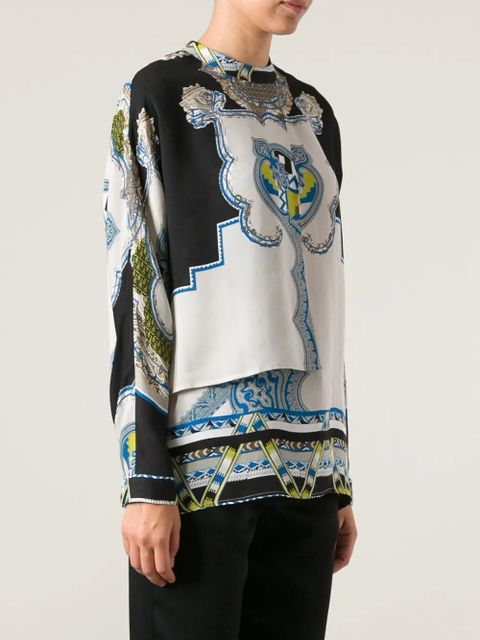 ETRO mixed print blouse - Neutrals