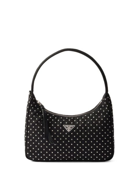 Prada studded Re-Nylon mini bag - Black - zdjęcie produktu nr 1