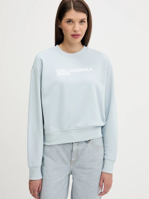 Karl Lagerfeld Jeans bluza damska kolor niebieski z nadrukiem A1W20005 - zdjęcie produktu nr 1