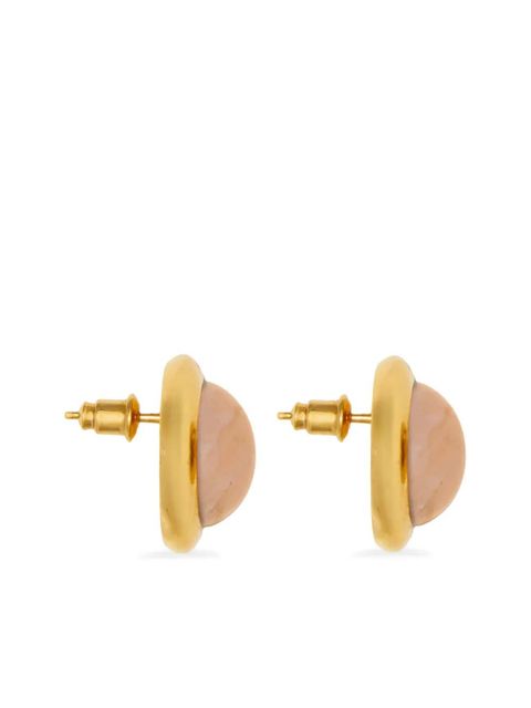 Ferragamo semi-precious stone button stud earrings - Pink