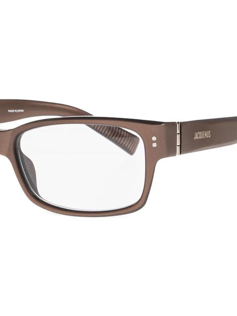 Jacquemus rectangle-frame glasses - Brown - zdjęcie produktu nr 2
