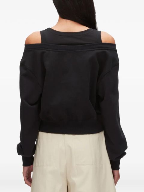 3.1 Phillip Lim cold-shoulder safety-pin top - Black