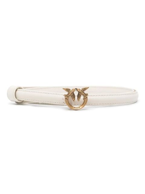 PINKO logo-buckle leather belt - White - zdjęcie produktu nr 1