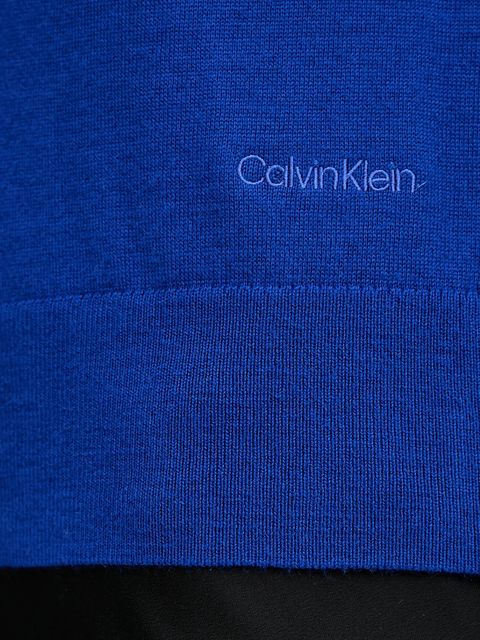 Calvin Klein sweter z dodatkiem wełny damski kolor niebieski lekki LV044D370G