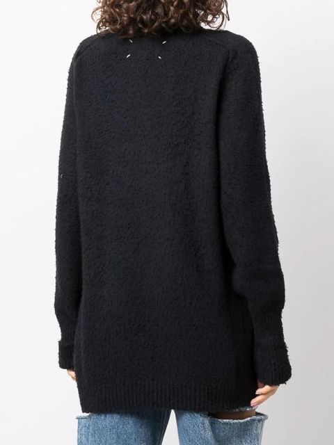 Maison Margiela brushed-finish crew neck jumper - Black
