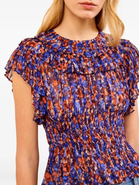 Ulla Johnson Athene ruffled silk top - Blue