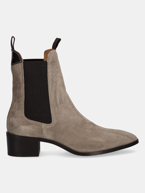 Gant sztyblety zamszowe St Broomly damskie kolor beżowy na płaskim obcasie 31553093