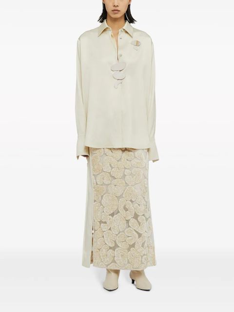 Jil Sander pointed-collar satin shirt - White - zdjęcie produktu nr 2