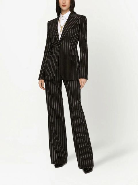 Dolce & Gabbana pinstriped wide-leg trousers - Black