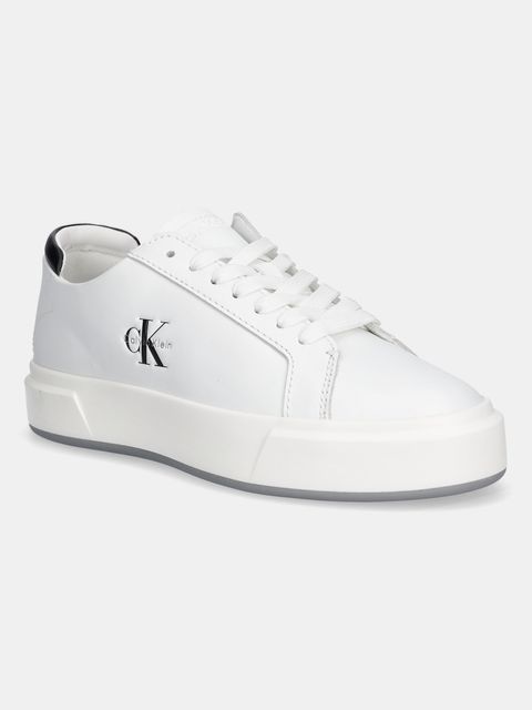 Calvin Klein sneakersy BASKET LACE UP LTH ML damskie kolor biały YW0YW01945 - zdjęcie produktu nr 1