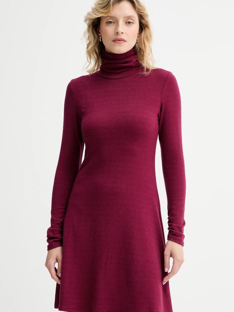 Answear.LAB sukienka kolor bordowy mini rozkloszowana