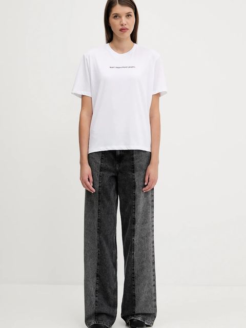 Karl Lagerfeld Jeans t-shirt damskie kolor biały A3W17039