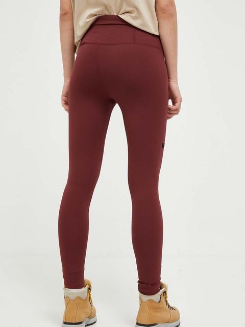 Helly Hansen legginsy sportowe Roam damskie kolor bordowy gładkie 63183