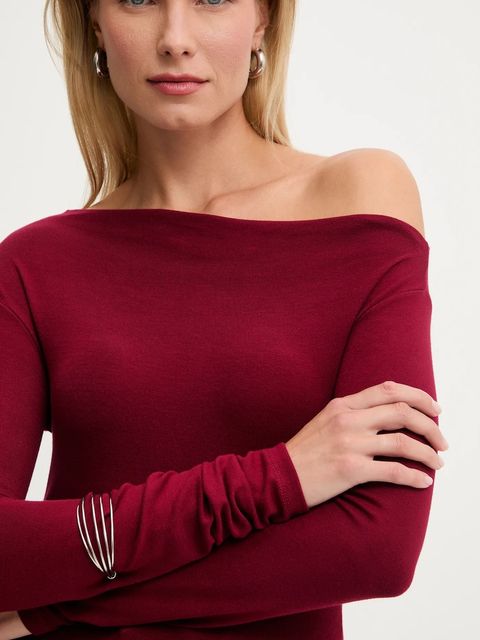 Answear.LAB longsleeve kolor bordowy