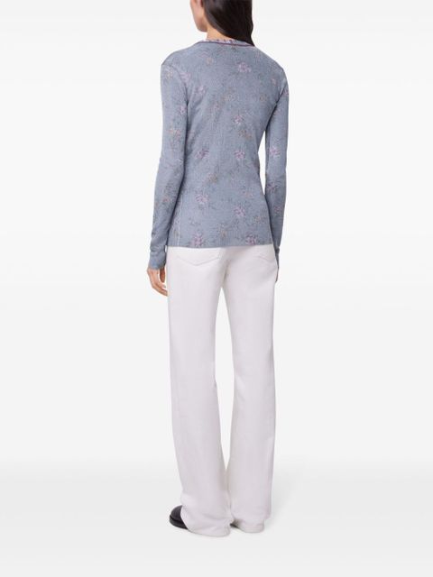Rabanne floral-print cardigan - Blue