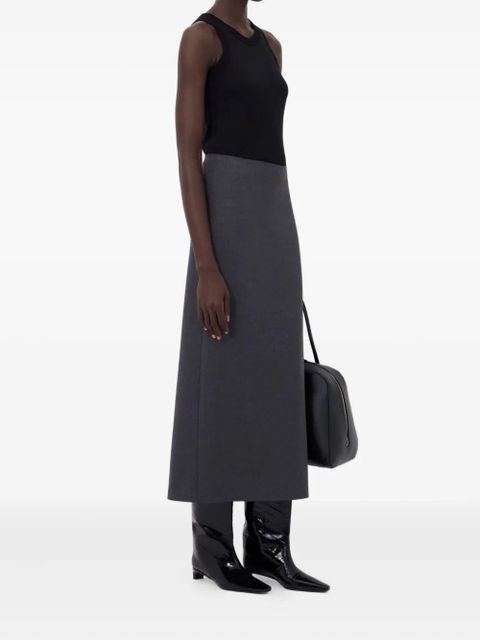 LouLou de Saison back-vent long pencil skirt - Grey