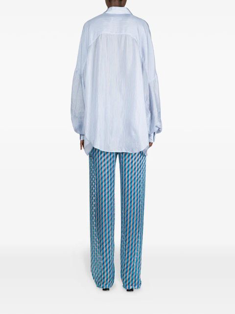 DRIES VAN NOTEN striped cocoon shirt - Blue