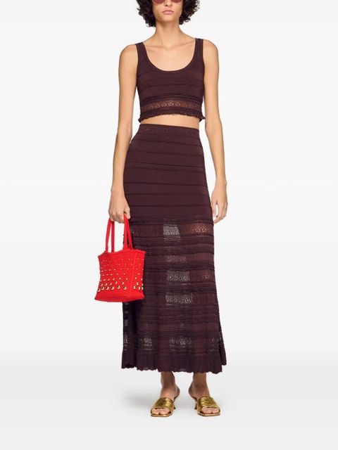 SANDRO lace crop top - Brown - zdjęcie produktu nr 2