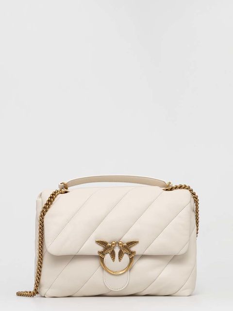 Pinko torebka skórzana kolor biały 100037.A0F2 - zdjęcie produktu nr 1