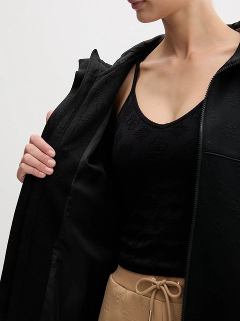 Guess kurtka PEONY kolor czarny przejściowa oversize V5YQ05 KBSL2