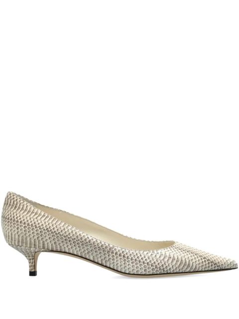 Jimmy Choo 40mm Amelia snakeskin pointed-toe pumps - Neutrals - zdjęcie produktu nr 1