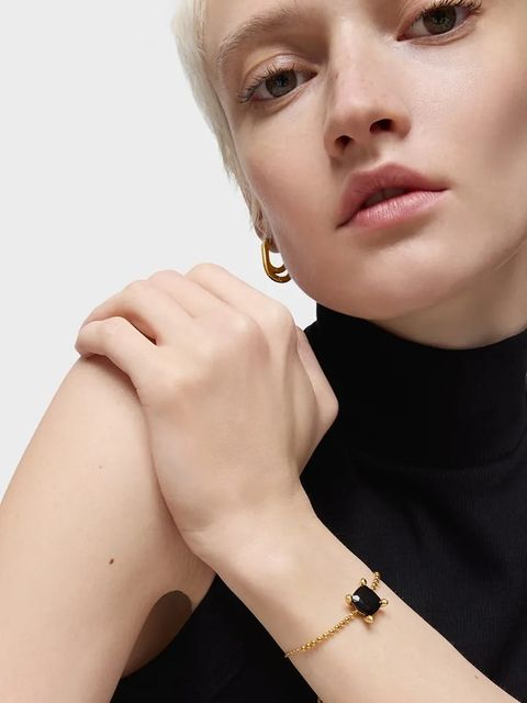 Tous bransoletka ze srebra pokrytego złotem Color Black 1004235300